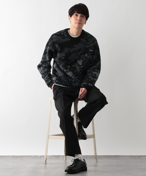 GLOBAL WORK(グローバルワーク)の「アブストラクトモールニット/581059(ニット/セーター・メンズ・アイボリー/ブラック×グレー・LARGE/MEDIUM/SMALL/X-LARGE)」の22枚目の写真