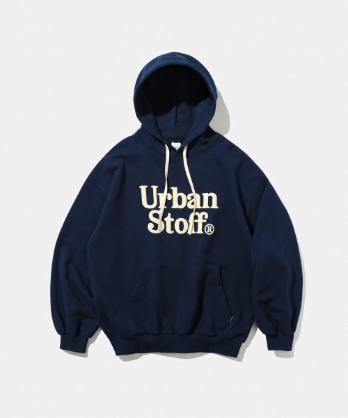 URBANSTOFF(アーバンストッフ)の「バブルロゴフードパーカー(ネイビー)(パーカー・レディース・その他・MEDIUM/LARGE)」の1枚目の写真