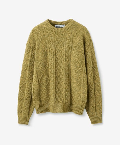 BLOND9(ブロンドナイン)の「ウールフィッシャーマンニットセーター_ライムグリーン(ニット/セーター・メンズ・その他・LARGE/MEDIUM/X-LARGE)」の1枚目の写真