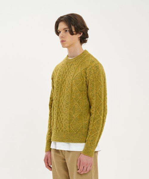 BLOND9(ブロンドナイン)の「ウールフィッシャーマンニットセーター_ライムグリーン(ニット/セーター・メンズ・その他・LARGE/MEDIUM/X-LARGE)」の2枚目の写真