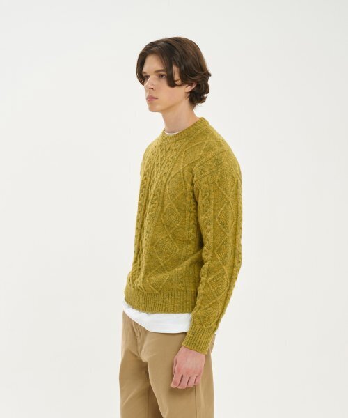 BLOND9(ブロンドナイン)の「ウールフィッシャーマンニットセーター_ライムグリーン(ニット/セーター・メンズ・その他・LARGE/MEDIUM/X-LARGE)」の5枚目の写真
