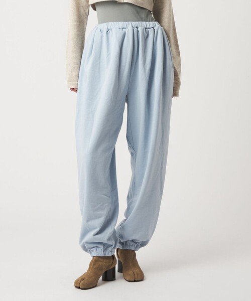 6(ロク)の「<6(ROKU)>コットンウラケ ギャザーパンツ 26SS(スウェットパンツ・レディース・ライトブルー・36/38)」の3枚目の写真