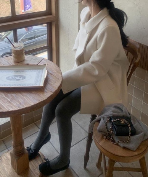 FAVORITO(ファヴォリート)の「ダブルブレストメルトンジャケット(ピーコート・レディース・アイボリー・F)」の18枚目の写真