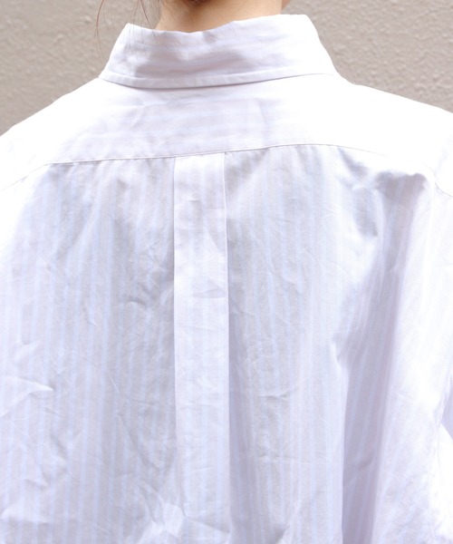 THE SHINZONE(ザ シンゾーン)の「THE SHINZONE/シンゾーン ストライプダディシャツ STRIPED DADDY SHIRT 26MMSBL01(シャツ/ブラウス・レディース・ピンク・FREE)」の3枚目の写真