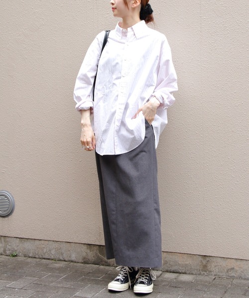 THE SHINZONE(ザ シンゾーン)の「THE SHINZONE/シンゾーン ストライプダディシャツ STRIPED DADDY SHIRT 26MMSBL01(シャツ/ブラウス・レディース・ピンク・FREE)」の7枚目の写真