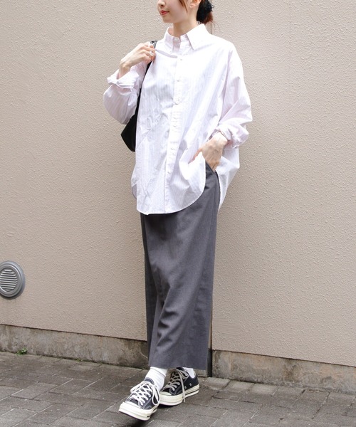 THE SHINZONE(ザ シンゾーン)の「THE SHINZONE/シンゾーン ストライプダディシャツ STRIPED DADDY SHIRT 26MMSBL01(シャツ/ブラウス・レディース・ピンク・FREE)」の8枚目の写真