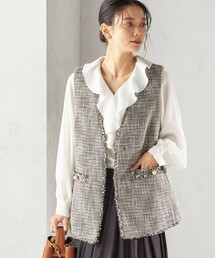 SHIPS（シップス）の「トライスピン 杢 ツイード カラーレス ジレ（セレモニー対応可）（ベスト）」