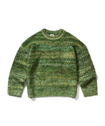 Brushed Multi-Gradient Crew Knit Green