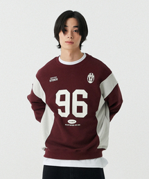 STENDS（ステンズ）の「[M~4XL] ブロックコアメッシュフットボールスウェット_バーガンディ（スウェット）」