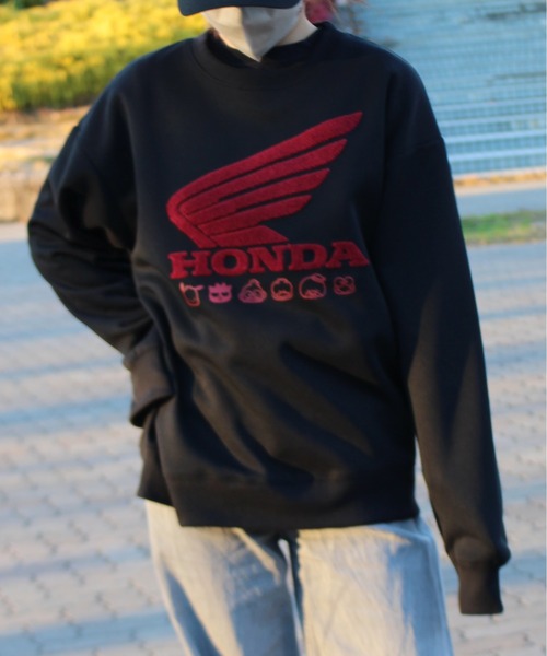 sanrio（サンリオ）の「【HONDA/ホンダ×Sanrio/サンリオ】HONDA×はぴだんぶい　リップルダンボールサガラ刺繍スウェットクルー（スウェット・メンズ・ブラック/オートミール/ブラウン/ライトグリーン・MEDIUM/LARGE）」の22枚目の写真