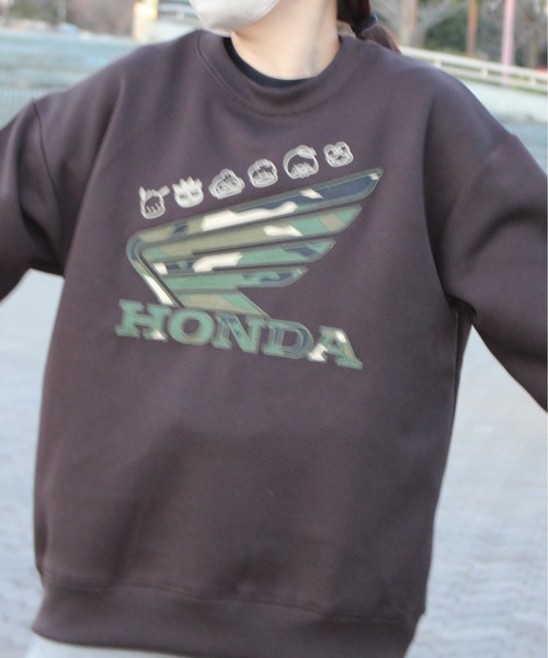 sanrio（サンリオ）の「【HONDA/ホンダ×Sanrio/サンリオ】HONDA×はぴだんぶい　リップルダンボールサガラ刺繍スウェットクルー（スウェット・メンズ・ブラック/オートミール/ブラウン/ライトグリーン・MEDIUM/LARGE）」の18枚目の写真