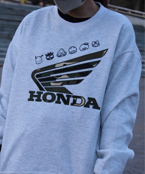 sanrio（サンリオ）の「【HONDA/ホンダ×Sanrio/サンリオ】HONDA×はぴだんぶい　リップルダンボールサガラ刺繍スウェットクルー（スウェット・メンズ・ブラック/オートミール/ブラウン/ライトグリーン・MEDIUM/LARGE）」の20枚目の写真