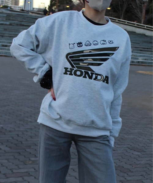 sanrio（サンリオ）の「【HONDA/ホンダ×Sanrio/サンリオ】HONDA×はぴだんぶい　リップルダンボールサガラ刺繍スウェットクルー（スウェット・メンズ・ブラック/オートミール/ブラウン/ライトグリーン・MEDIUM/LARGE）」の21枚目の写真