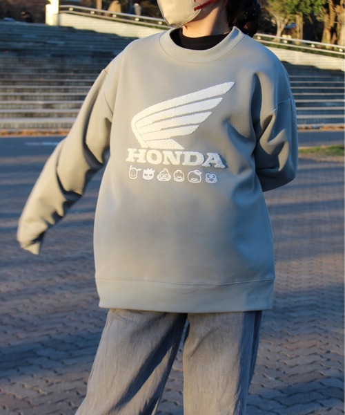 sanrio（サンリオ）の「【HONDA/ホンダ×Sanrio/サンリオ】HONDA×はぴだんぶい　リップルダンボールサガラ刺繍スウェットクルー（スウェット・メンズ・ブラック/オートミール/ブラウン/ライトグリーン・MEDIUM/LARGE）」の13枚目の写真