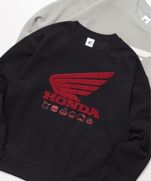 sanrio（サンリオ）の「【HONDA/ホンダ×Sanrio/サンリオ】HONDA×はぴだんぶい　リップルダンボールサガラ刺繍スウェットクルー（スウェット・メンズ・ブラック/オートミール/ブラウン/ライトグリーン・MEDIUM/LARGE）」の5枚目の写真