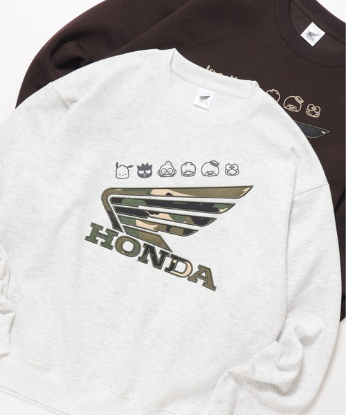 sanrio（サンリオ）の「【HONDA/ホンダ×Sanrio/サンリオ】HONDA×はぴだんぶい　リップルダンボールサガラ刺繍スウェットクルー（スウェット・メンズ・ブラック/オートミール/ブラウン/ライトグリーン・MEDIUM/LARGE）」の7枚目の写真