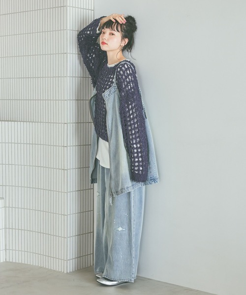 niko and...(ニコアンド)の「コットンフェザーニットプルオーバー(ニット/セーター・レディース・ピンク/ネイビー/オフホワイト・FREE)」の11枚目の写真