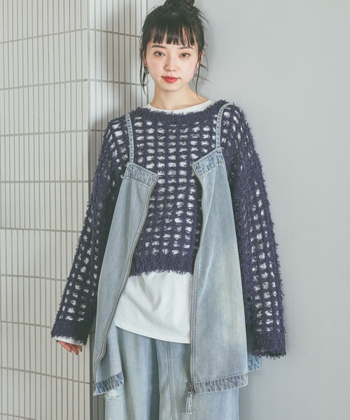 niko and...(ニコアンド)の「コットンフェザーニットプルオーバー(ニット/セーター・レディース・ピンク/ネイビー/オフホワイト・FREE)」の15枚目の写真