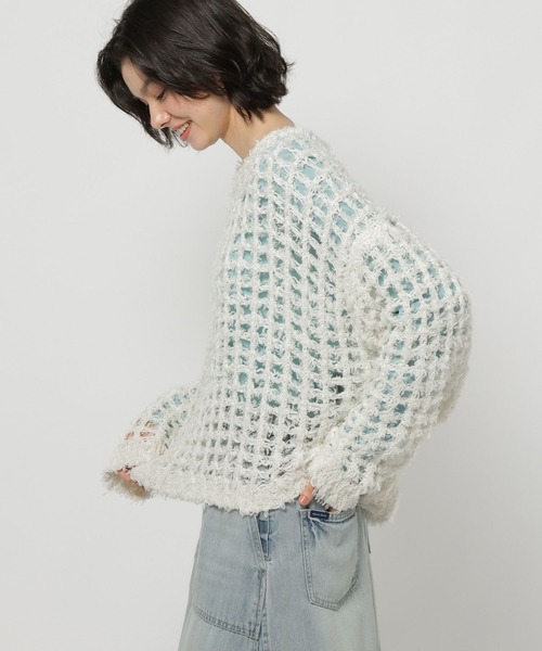 niko and...(ニコアンド)の「コットンフェザーニットプルオーバー(ニット/セーター・レディース・ピンク/ネイビー/オフホワイト・FREE)」の20枚目の写真