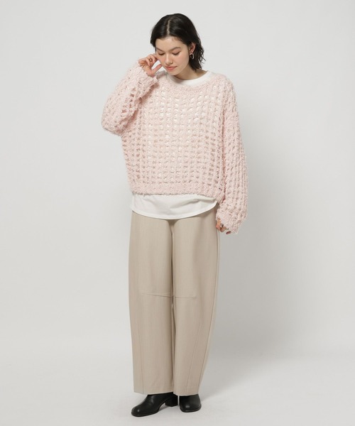 niko and...(ニコアンド)の「コットンフェザーニットプルオーバー(ニット/セーター・レディース・ピンク/ネイビー/オフホワイト・FREE)」の22枚目の写真