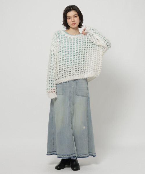 niko and...(ニコアンド)の「コットンフェザーニットプルオーバー(ニット/セーター・レディース・ピンク/ネイビー/オフホワイト・FREE)」の17枚目の写真