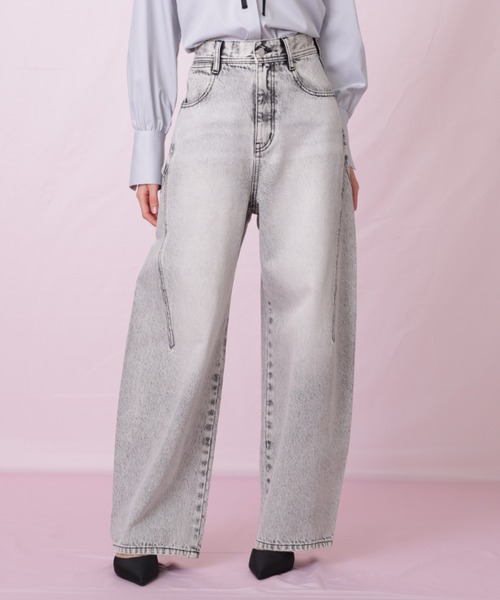 JILL by JILL STUART（ジルバイジルスチュアート）の「◇リボン加工カーブパネルデニム（デニムパンツ・レディース・ブラック/ブルー・SMALL/MEDIUM）」の17枚目の写真