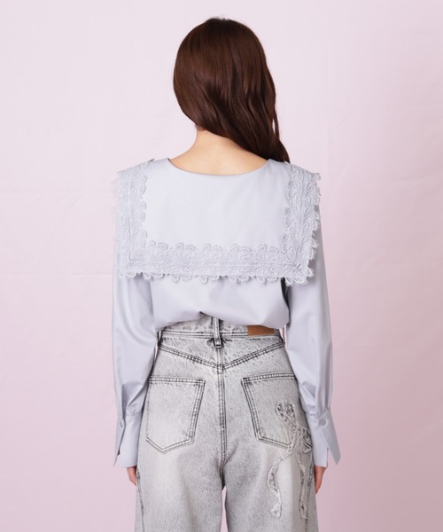 JILL by JILL STUART（ジルバイジルスチュアート）の「◇リボン加工カーブパネルデニム（デニムパンツ・レディース・ブラック/ブルー・SMALL/MEDIUM）」の19枚目の写真