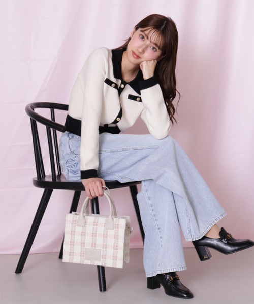 JILL by JILL STUART（ジルバイジルスチュアート）の「◇リボン加工カーブパネルデニム（デニムパンツ・レディース・ブラック/ブルー・SMALL/MEDIUM）」の21枚目の写真