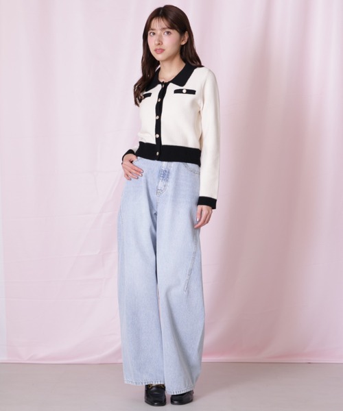 JILL by JILL STUART（ジルバイジルスチュアート）の「◇リボン加工カーブパネルデニム（デニムパンツ・レディース・ブラック/ブルー・SMALL/MEDIUM）」の22枚目の写真