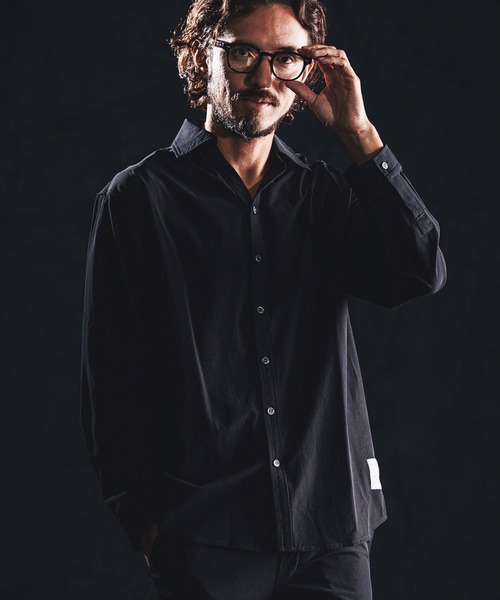 wjk reluxe(ダブルジェーケーリラックス)の「ms6363-cool touch LS V neck shirts シャツ(WR26S-06)(シャツ/ブラウス・メンズ・ブラック/ホワイト/ネイビー・L/M/S)」の2枚目の写真