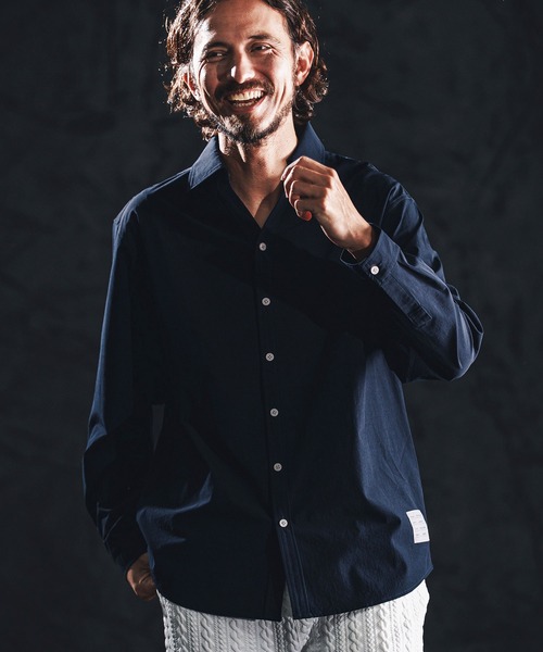 wjk reluxe(ダブルジェーケーリラックス)の「ms6363-cool touch LS V neck shirts シャツ(WR26S-06)(シャツ/ブラウス・メンズ・ブラック/ホワイト/ネイビー・L/M/S)」の4枚目の写真