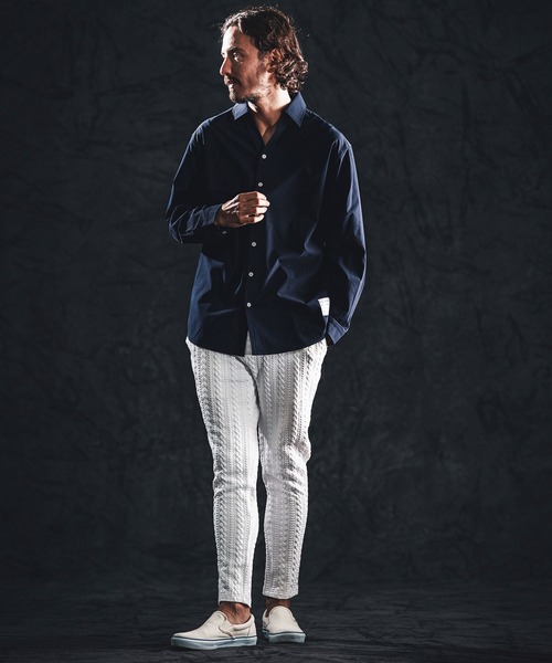 wjk reluxe(ダブルジェーケーリラックス)の「ms6363-cool touch LS V neck shirts シャツ(WR26S-06)(シャツ/ブラウス・メンズ・ブラック/ホワイト/ネイビー・L/M/S)」の7枚目の写真