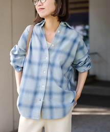 美品　チェック　ブラウス　スピックアンドスパン 楽天市場】《追加》オンブレーチェックルーズシャツ Spick & Span
