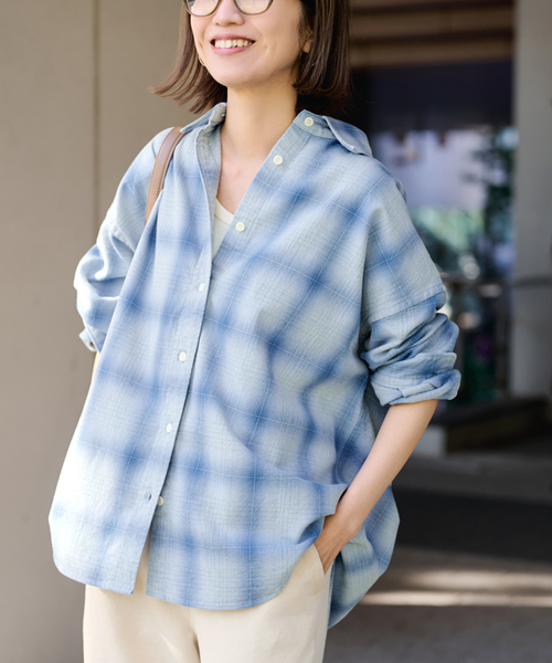 INDIGO CHECKオーバーシャツ（シャツ/ブラウス）｜FRAMeWORK（フレーム