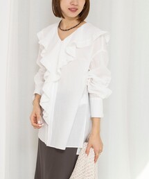 NOLLEY’S | ウォッシャブルラッフルカラーブラウス(シャツ/ブラウス)