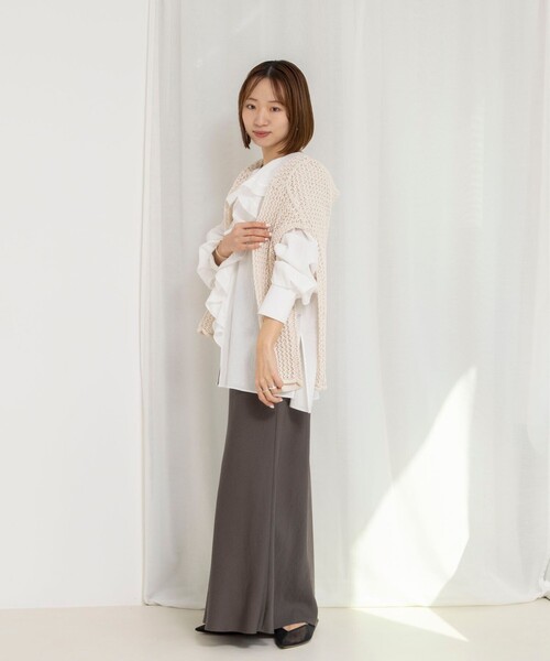 NOLLEY’S（ノーリーズ）の「ウォッシャブルラッフルカラーブラウス（シャツ/ブラウス・レディース・ブラック系その他/ホワイト系その他2/ホワイト・FREE）」の5枚目の写真