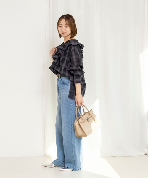 NOLLEY’S（ノーリーズ）の「ウォッシャブルラッフルカラーブラウス（シャツ/ブラウス・レディース・ブラック系その他/ホワイト系その他2/ホワイト・FREE）」の11枚目の写真