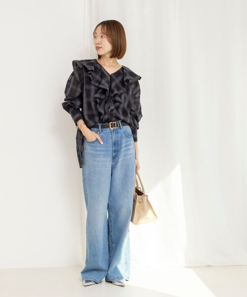 NOLLEY’S（ノーリーズ）の「ウォッシャブルラッフルカラーブラウス（シャツ/ブラウス・レディース・ブラック系その他/ホワイト系その他2/ホワイト・FREE）」の14枚目の写真