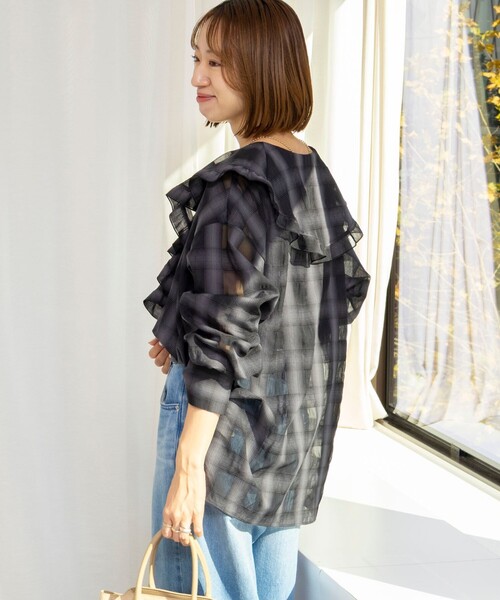 NOLLEY’S（ノーリーズ）の「ウォッシャブルラッフルカラーブラウス（シャツ/ブラウス・レディース・ブラック系その他/ホワイト系その他2/ホワイト・FREE）」の16枚目の写真