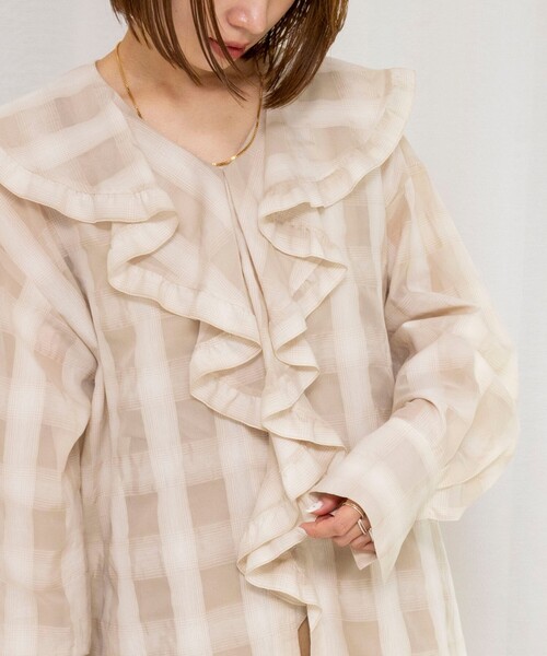 NOLLEY’S(ノーリーズ)の「ウォッシャブルラッフルカラーブラウス(シャツ/ブラウス・レディース・ブラック系その他/ホワイト系その他2/ホワイト・FREE)」の22枚目の写真