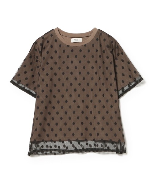 BEAMS HEART(ビームスハート)の「無地 カットソー × チュール Tシャツ(Tシャツ/カットソー・レディース・ブラック/チャコールグレー/オフホワイト/ブラウン系その他4・FREE)」の13枚目の写真