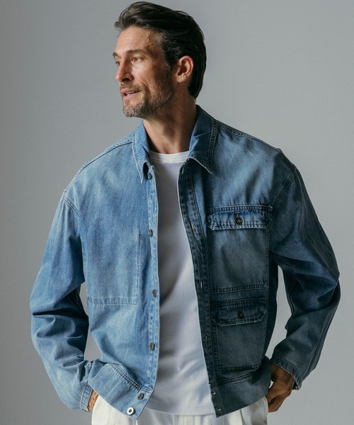 CIRCLEE(サークリー)の「CIRCLEE(サークリー)ウォッシュド ビッグシルエット デニムジャケット(デニムジャケット・メンズ・ブルー・M)」の12枚目の写真