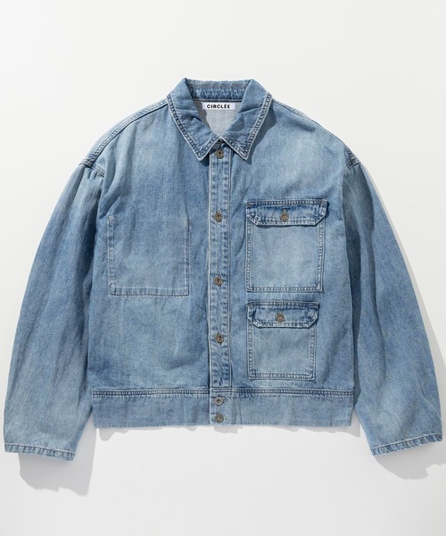 CIRCLEE(サークリー)の「CIRCLEE(サークリー)ウォッシュド ビッグシルエット デニムジャケット(デニムジャケット・メンズ・ブルー・M)」の18枚目の写真