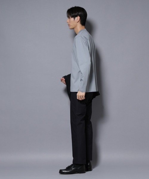 NANO universe(ナノユニバース)の「ジャケT(R) プレミアム クルーネック 長袖(Tシャツ/カットソー・メンズ・ブルーグレー/ブラック/ホワイト・S/L/M)」の9枚目の写真