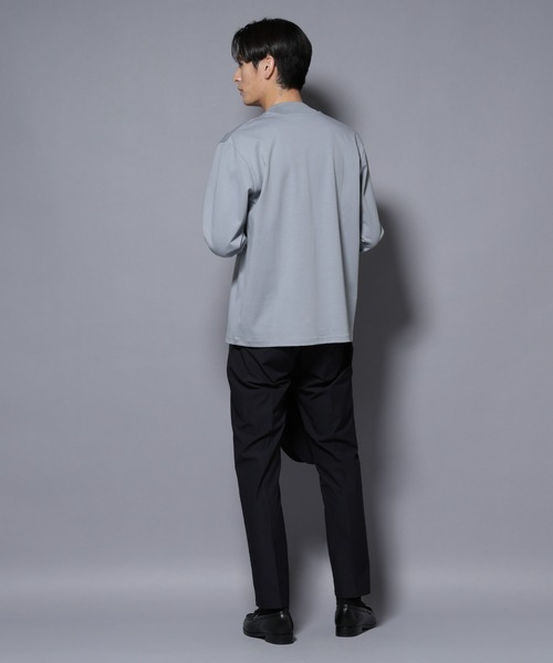 NANO universe(ナノユニバース)の「ジャケT(R) プレミアム クルーネック 長袖(Tシャツ/カットソー・メンズ・ブルーグレー/ブラック/ホワイト・S/L/M)」の10枚目の写真