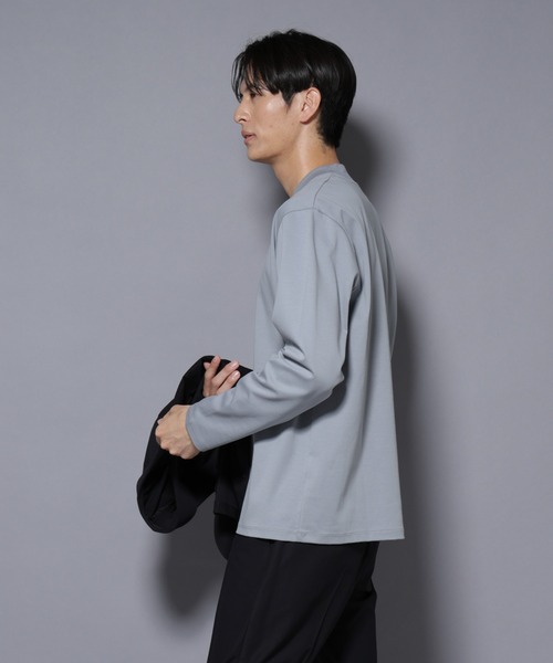 NANO universe(ナノユニバース)の「ジャケT(R) プレミアム クルーネック 長袖(Tシャツ/カットソー・メンズ・ブルーグレー/ブラック/ホワイト・S/L/M)」の7枚目の写真