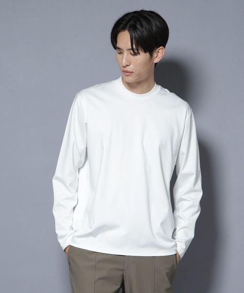 NANO universe(ナノユニバース)の「ジャケT(R) プレミアム クルーネック 長袖(Tシャツ/カットソー・メンズ・ブルーグレー/ブラック/ホワイト・S/L/M)」の11枚目の写真