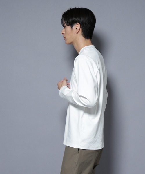 NANO universe(ナノユニバース)の「ジャケT(R) プレミアム クルーネック 長袖(Tシャツ/カットソー・メンズ・ブルーグレー/ブラック/ホワイト・S/L/M)」の12枚目の写真