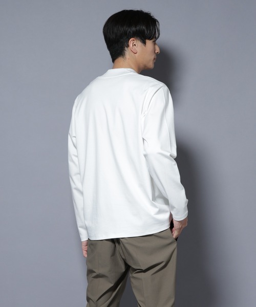 NANO universe(ナノユニバース)の「ジャケT(R) プレミアム クルーネック 長袖(Tシャツ/カットソー・メンズ・ブルーグレー/ブラック/ホワイト・S/L/M)」の13枚目の写真