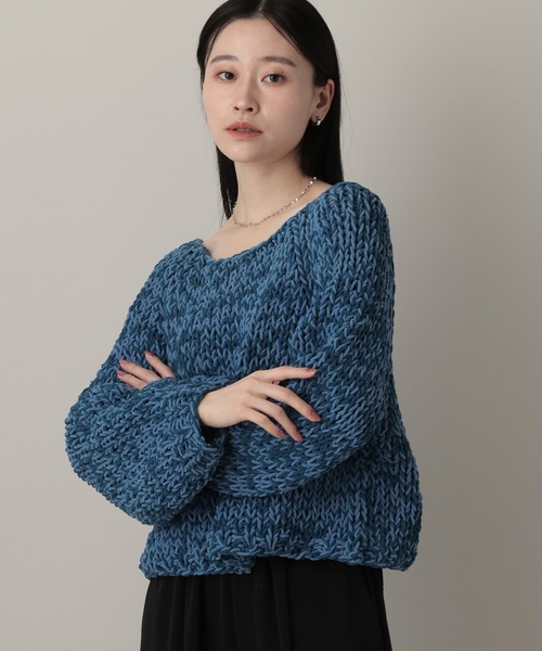 A part by（アパートバイ）の「MIXモールニットプルオーバー（ニット/セーター・レディース・イエロー系その他/ブラック系その他2/ブルー・FREE）」の2枚目の写真